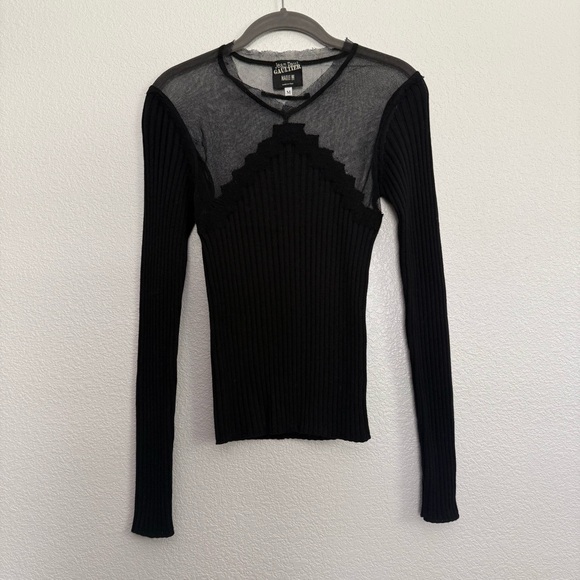 Jean Paul Gaultier Sweaters - Vintage JPG Jean Paul Gaultier Mesh Long Sleeve Sweater Top in Black Medium
